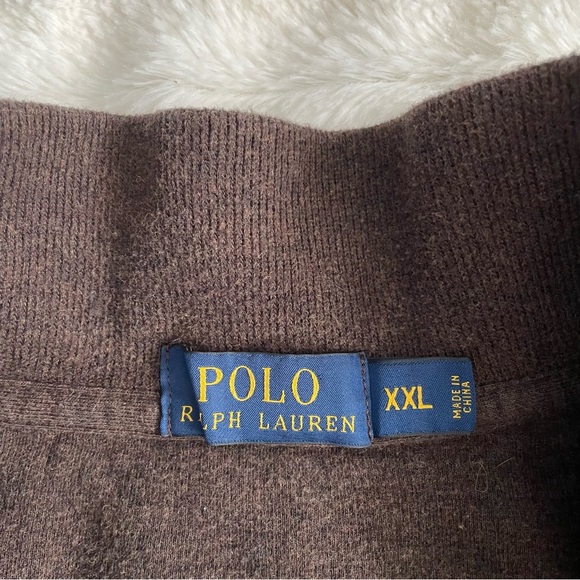 Polo by Ralph Lauren Brown Quarter Zip Size XXL - Picture 8 of 11